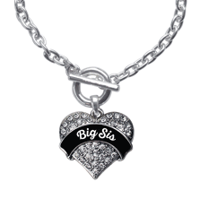 Big Sis Pave Heart Toggle Bracelet- Select Your Color ...