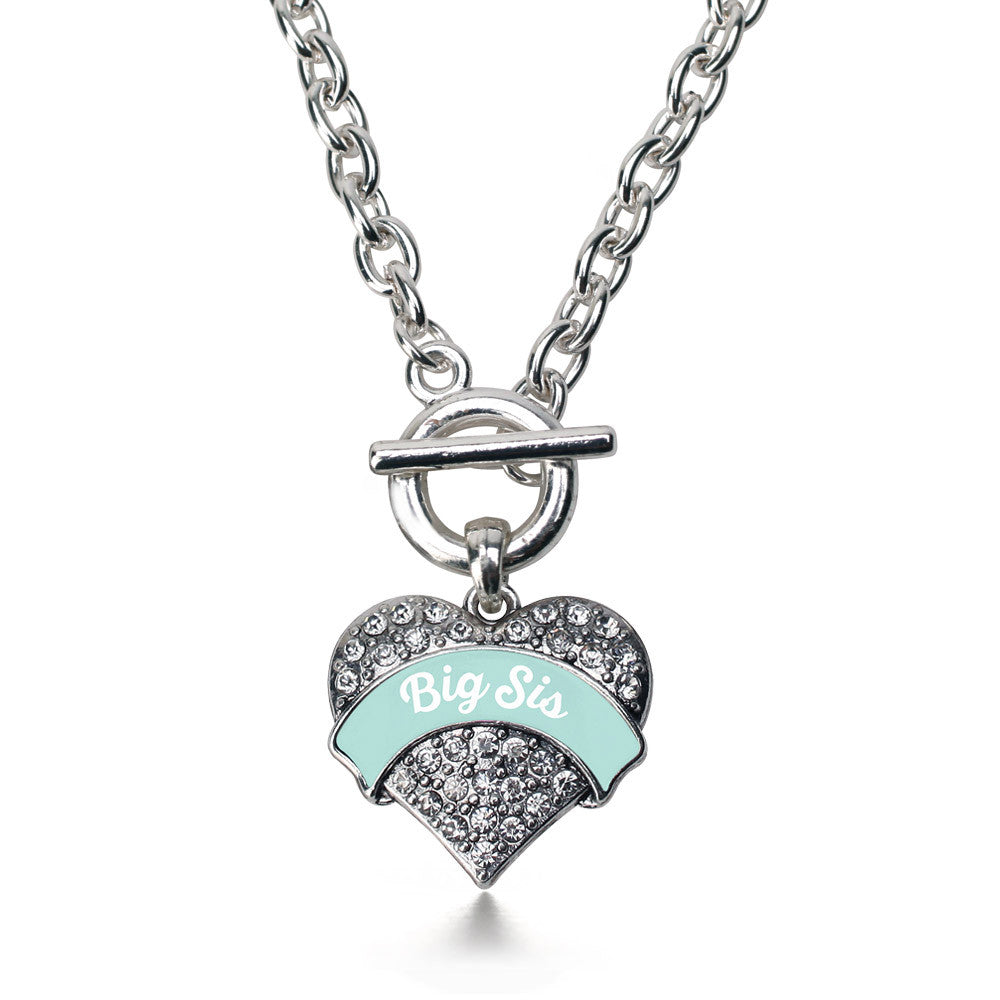 Big Sis Pave Heart Toggle Necklace- Select Your Color!