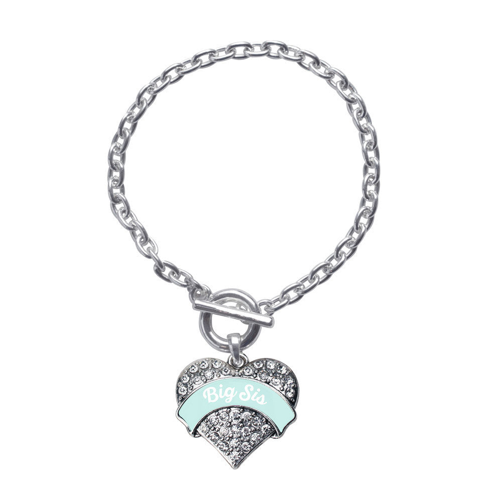 Big Sis Pave Heart Toggle Bracelet- Select Your Color ...
