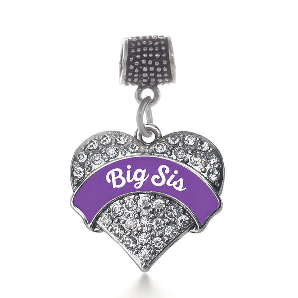 Purple Big Sis Pave Heart Memory Charm
