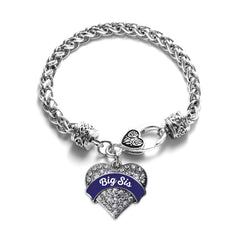 Navy Blue Big Sister Pave Heart Bracelet