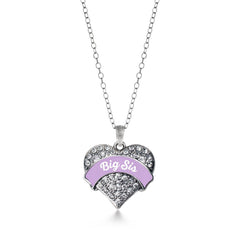 Lavender Big Sis Pave Heart Necklace
