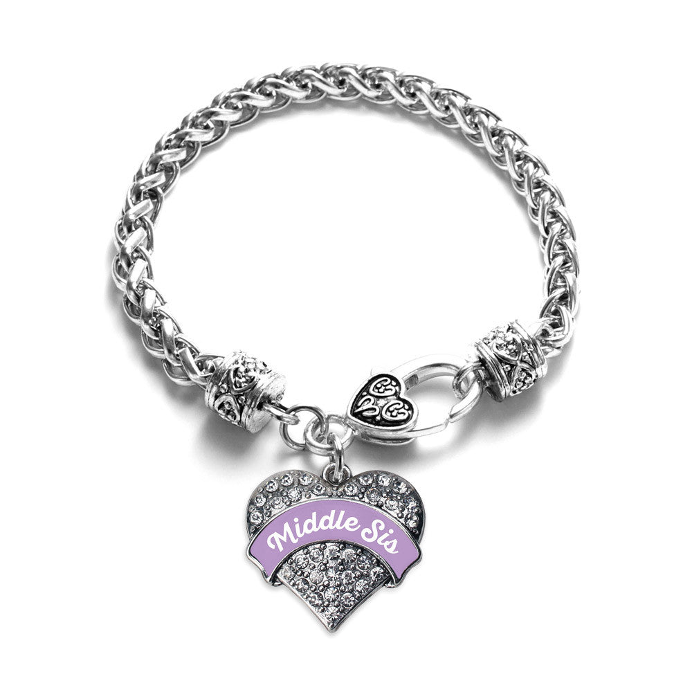 Mid Sis Pave Heart Bracelet - Select Your Color!