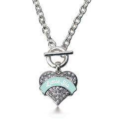 Mint Little Sis Pave Heart Toggle Necklace