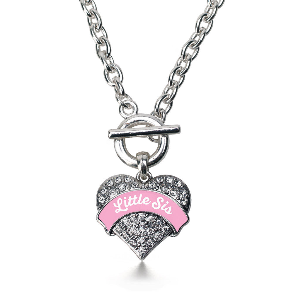 Lil Sis Pave Heart Toggle Necklace- Select Your Color ...