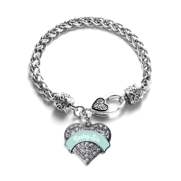 Mint Baby Sister Pave Heart Bracelet