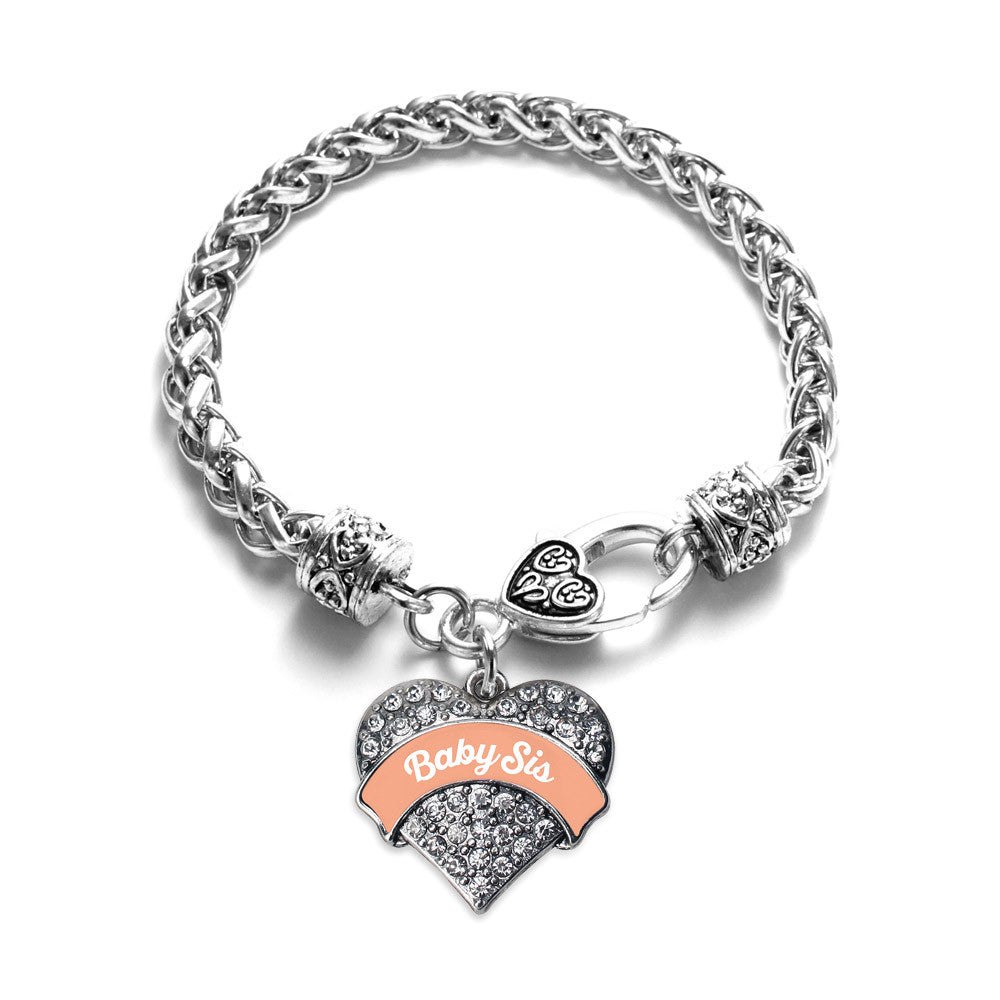 Baby Sis Pave Heart Bracelet - Select Your Color!