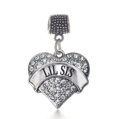 Lil Sis Pave Heart Memory Charm