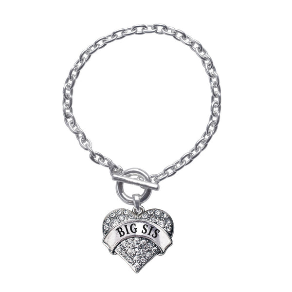 Big Sis Pave Heart Toggle Bracelet- Select Your Color!